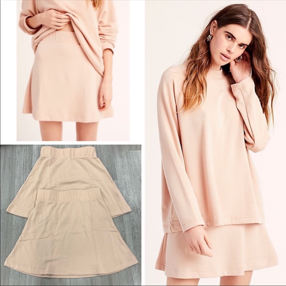 NEW Free People Alexis Skirt In Nude